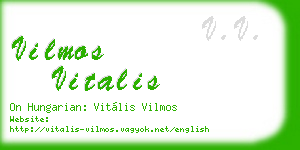vilmos vitalis business card
