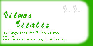 vilmos vitalis business card